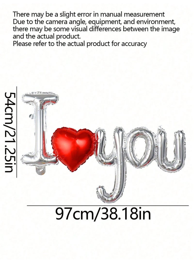 Valentine's Day decoration: A single metallic heart-shaped balloon with the words "I love you" adds a special and romantic touch to celebrating Valentine's Day, anniversaries, and all occasions. - Image 3